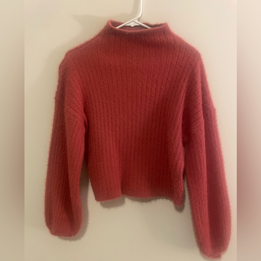 Burnt orange fuzzy sweater